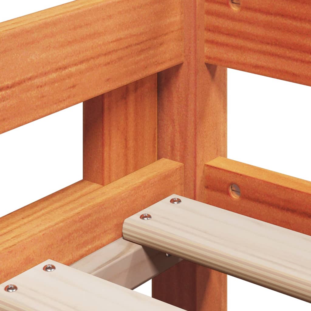 Bunk Bed without Mattress Wax Brown 75x190 cm Small Single Solid Wood Pine
