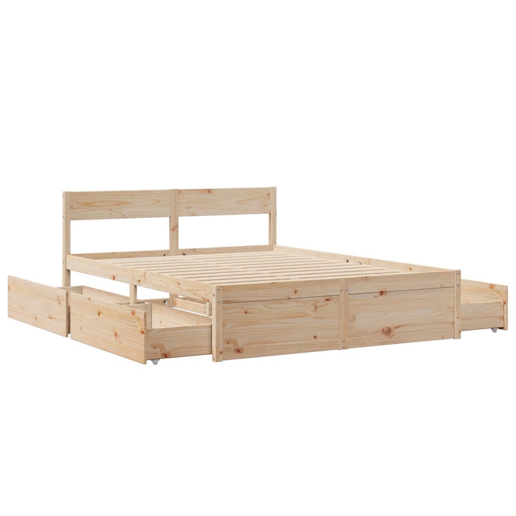 Bed Frame without Mattress 140x200 cm Solid Wood Pine