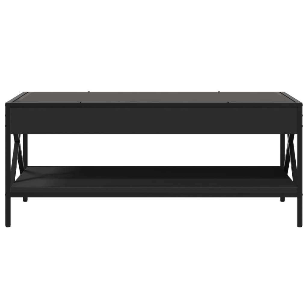 Coffee Table with Infinity LED Black 90x50x38 cm