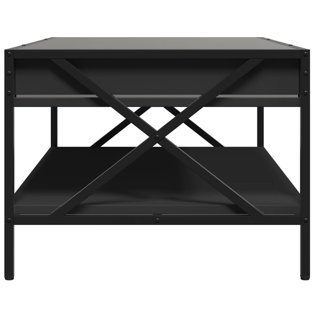 Coffee Table with Infinity LED Black 90x50x38 cm