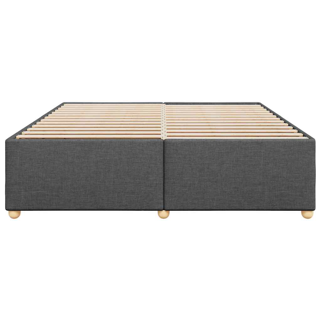 Bed Frame without Mattress Dark Grey Super King Fabric
