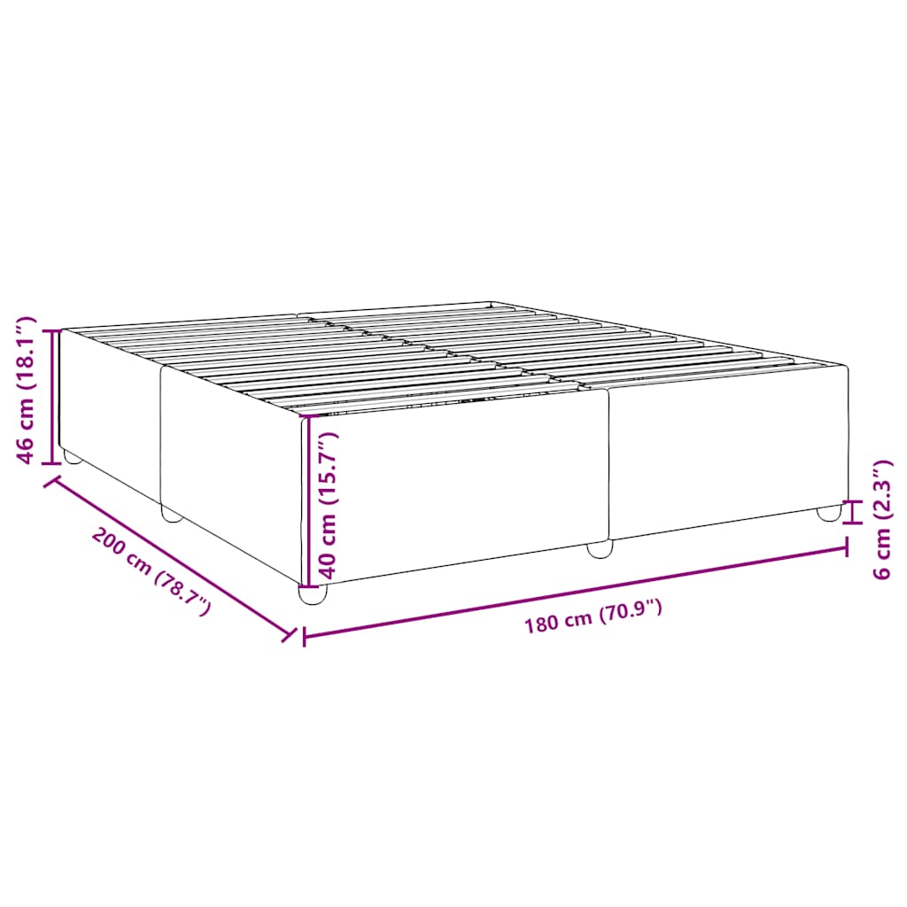 Bed Frame without Mattress Dark Grey Super King Fabric
