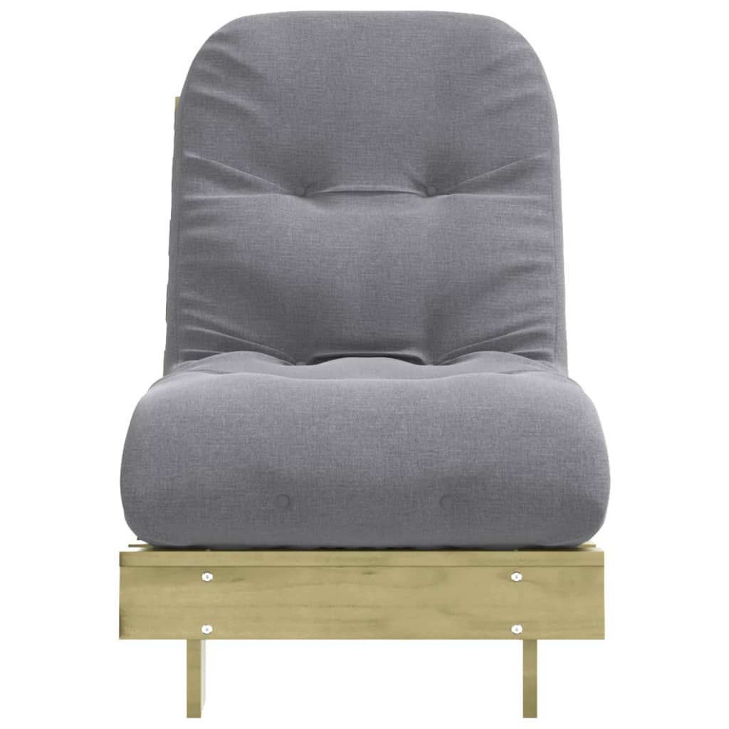 Futon Sofa Bed with Mattress 60x206x11 cm Impregnated Wood Pine