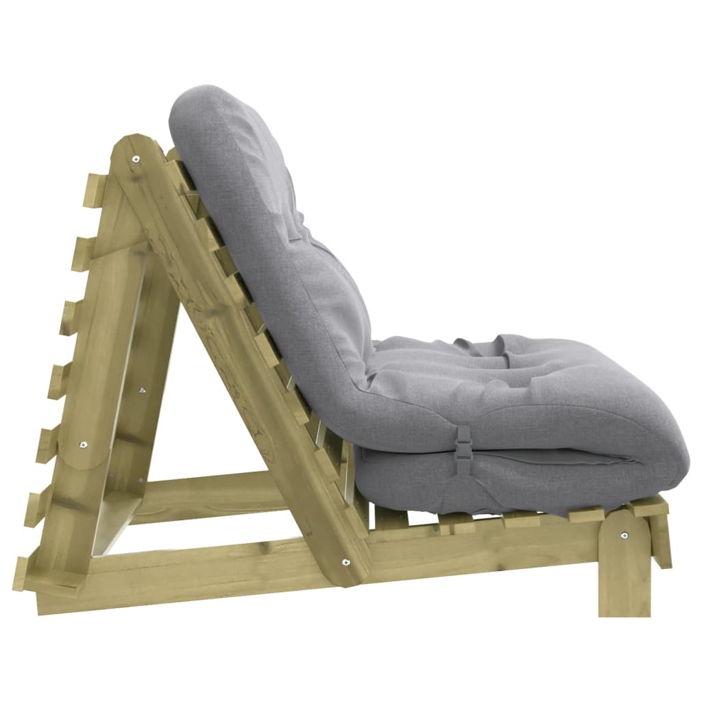 Futon Sofa Bed with Mattress 100x206x11 cm Impregnated Wood Pine