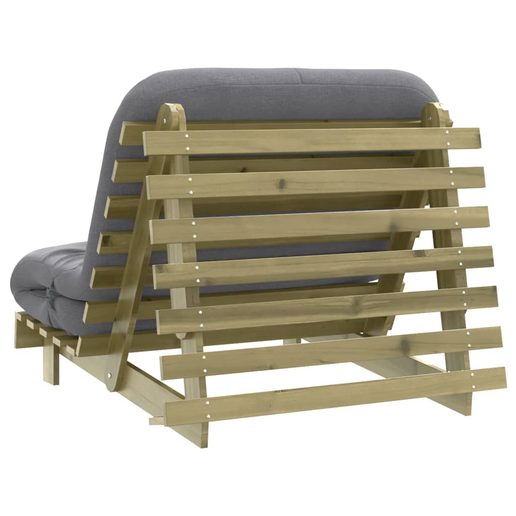 Futon Sofa Bed with Mattress 100x206x11 cm Impregnated Wood Pine