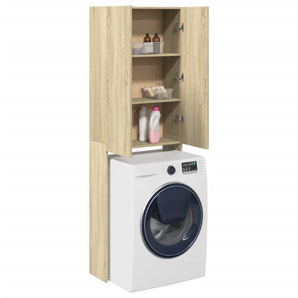 Washing Machine Cabinet Sonoma Oak 64x25.5x190 cm