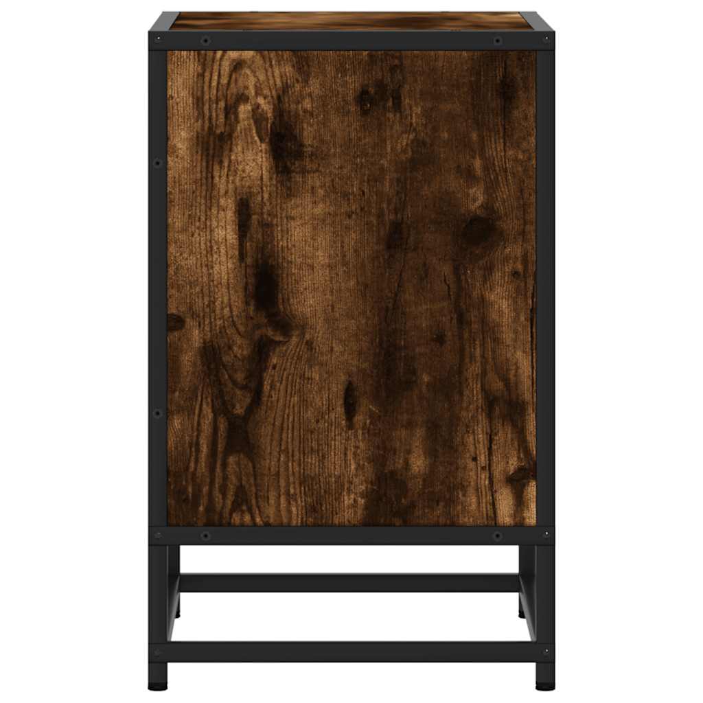 Bedside Cabinets 2 pcs Smoked Oak 40x31x50 cm Engineered Wood and Metal