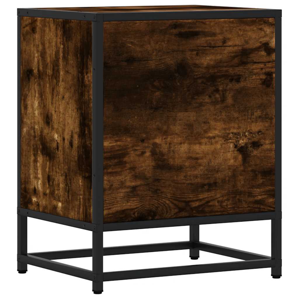 Bedside Cabinets 2 pcs Smoked Oak 40x31x50 cm Engineered Wood and Metal