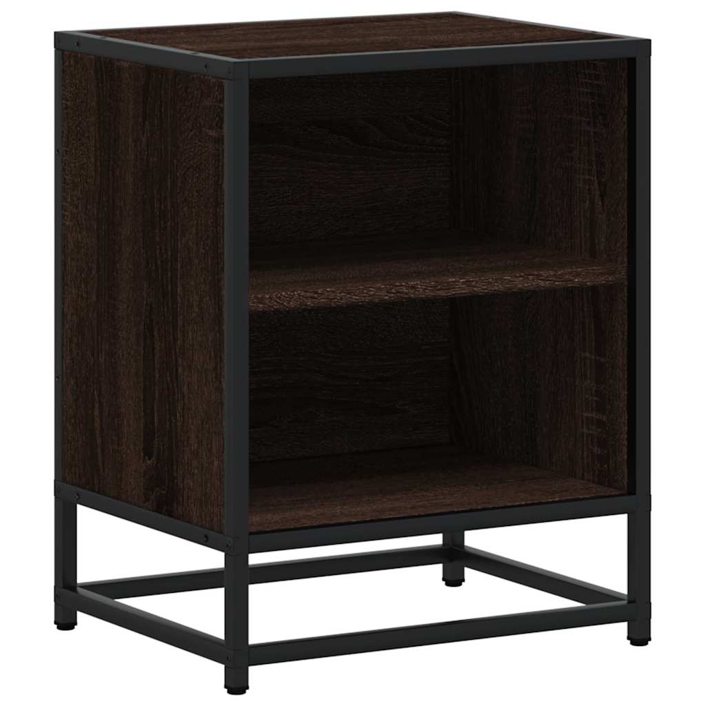 Bedside Cabinets 2 pcs Brown Oak 40x31x50 cm Engineered Wood and Metal