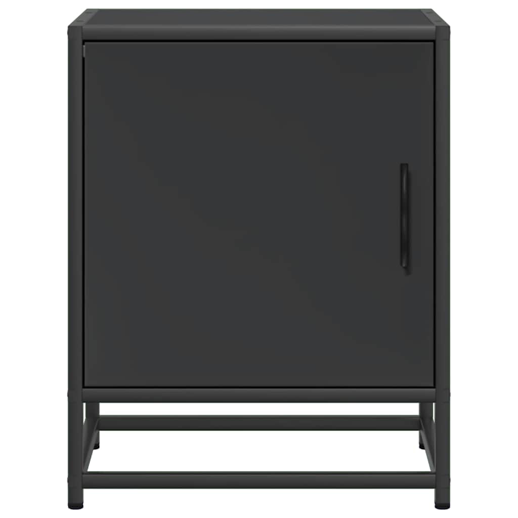 Bedside Cabinets 2 pcs Black 40x31x50 cm Engineered Wood and Metal