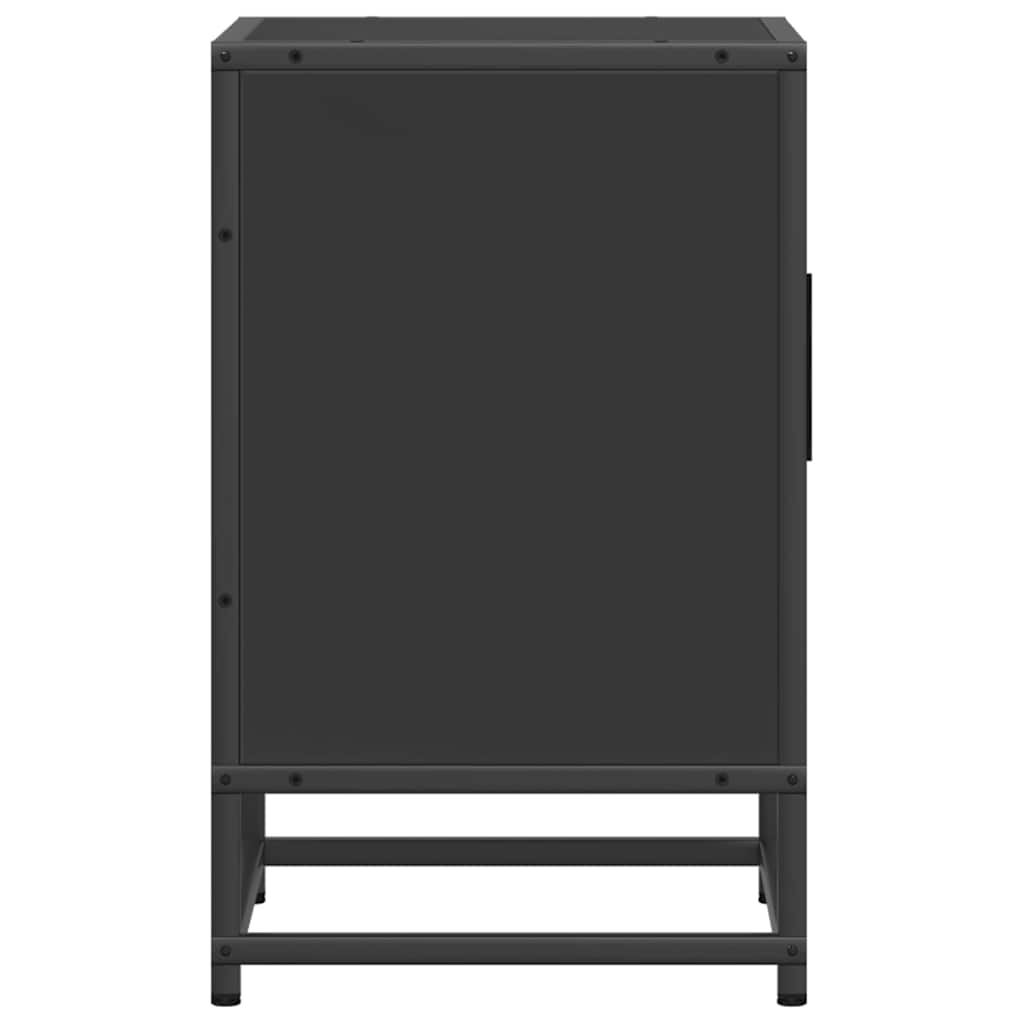 Bedside Cabinets 2 pcs Black 40x31x50 cm Engineered Wood and Metal