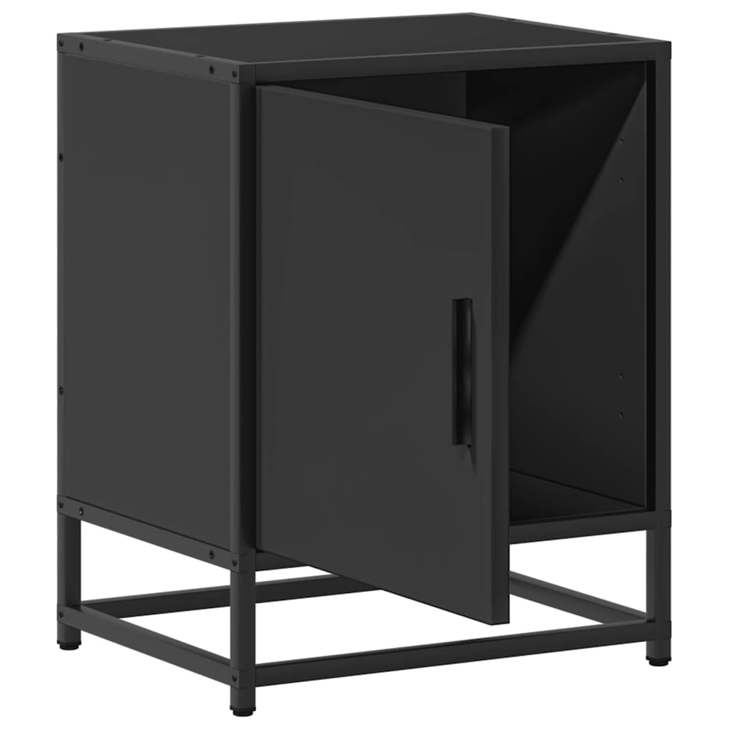Bedside Cabinets 2 pcs Black 40x31x50 cm Engineered Wood and Metal