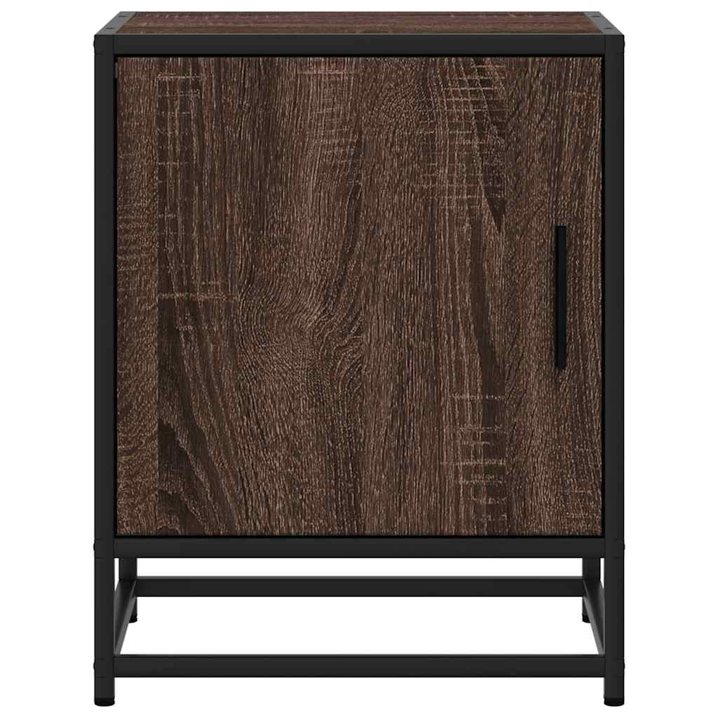 Bedside Cabinets 2 pcs Brown Oak 40x31x50 cm Engineered Wood and Metal