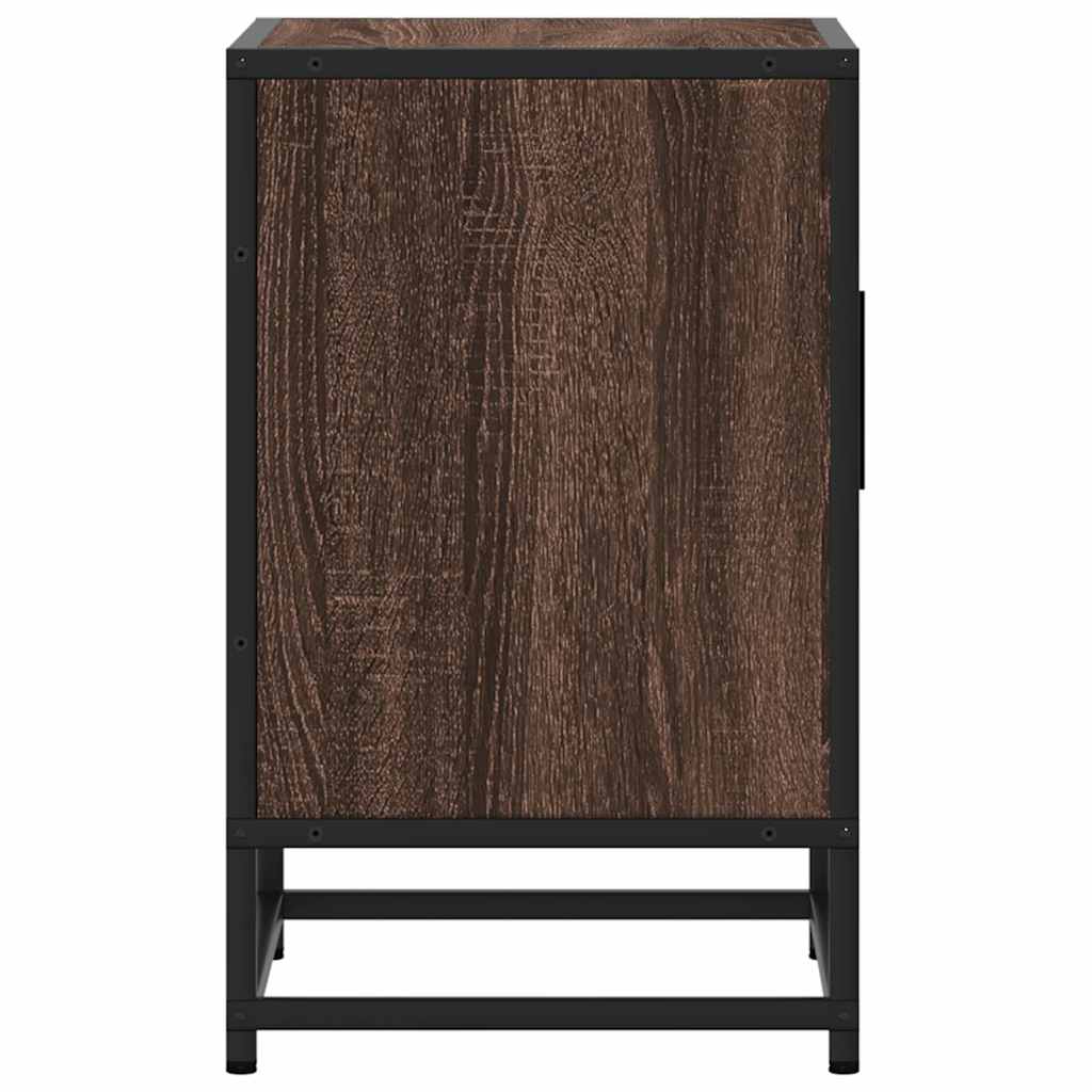 Bedside Cabinets 2 pcs Brown Oak 40x31x50 cm Engineered Wood and Metal