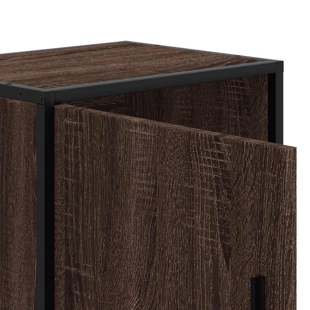 Bedside Cabinets 2 pcs Brown Oak 40x31x50 cm Engineered Wood and Metal