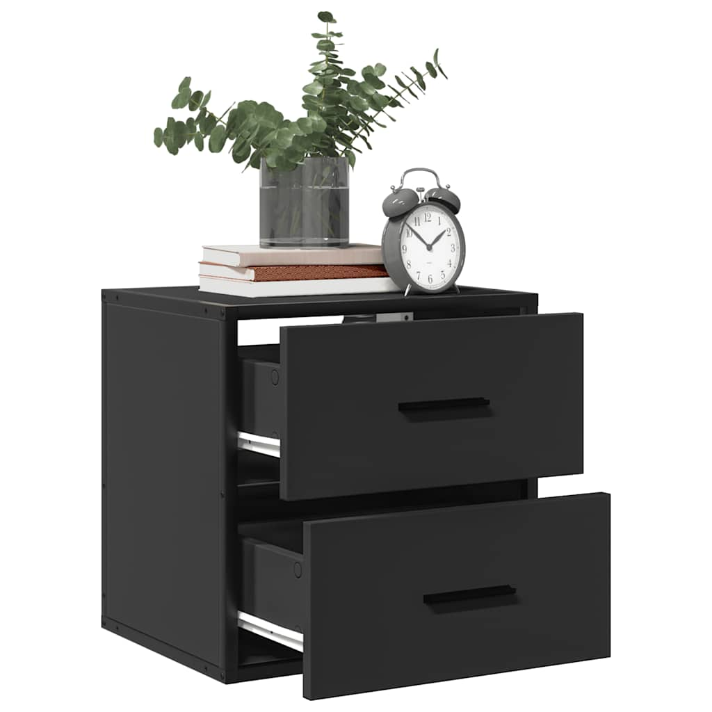 Wall-mounted Bedside Cabinet Black 40x31x39.5 cm