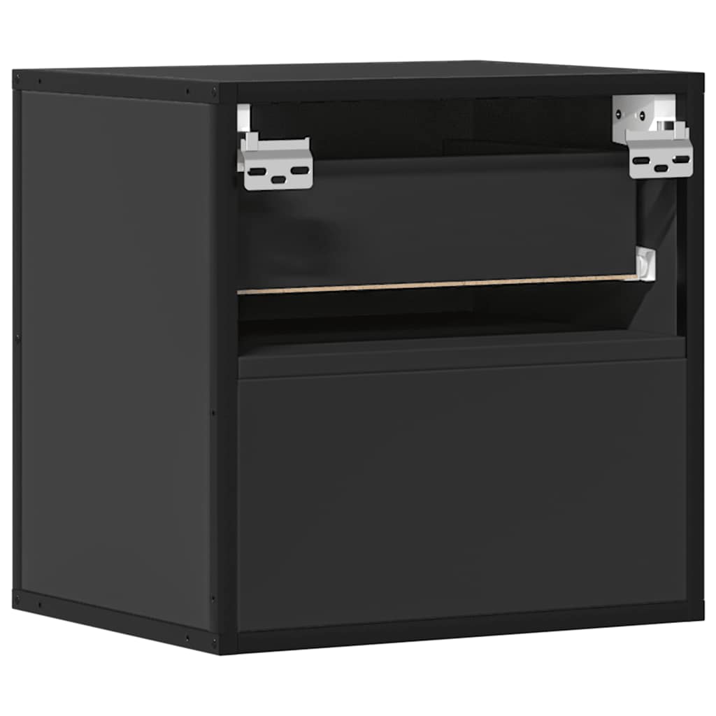 Wall-mounted Bedside Cabinet Black 40x31x39.5 cm