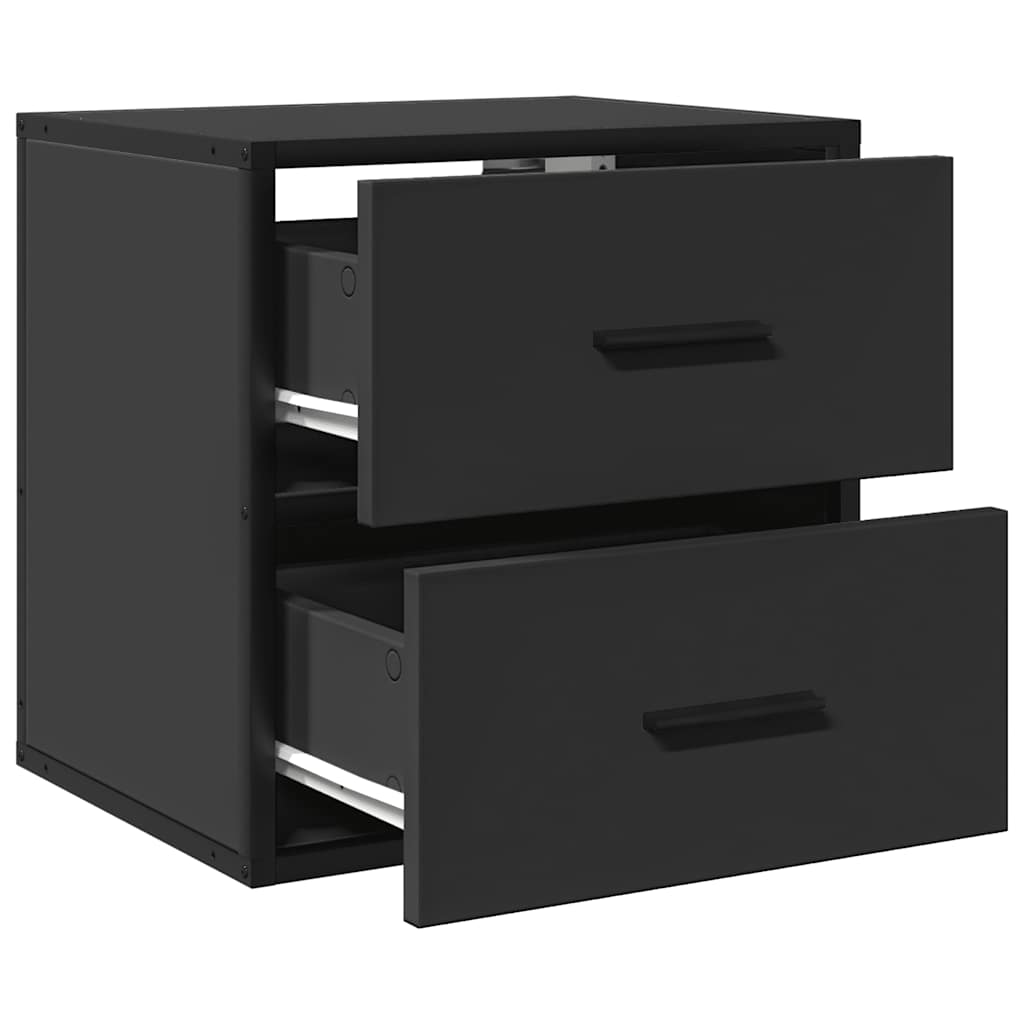 Wall-mounted Bedside Cabinet Black 40x31x39.5 cm