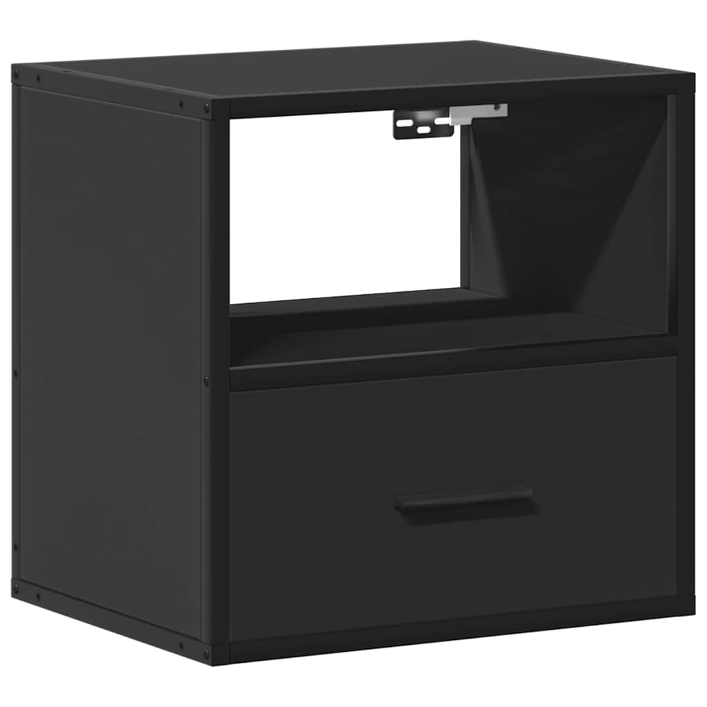 Wall-mounted Bedside Cabinet Black 40x31x39.5 cm