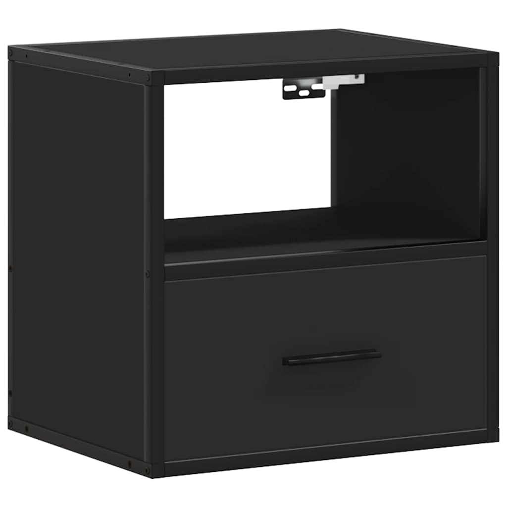 Wall-mounted Bedside Cabinet Black 40x31x39.5 cm