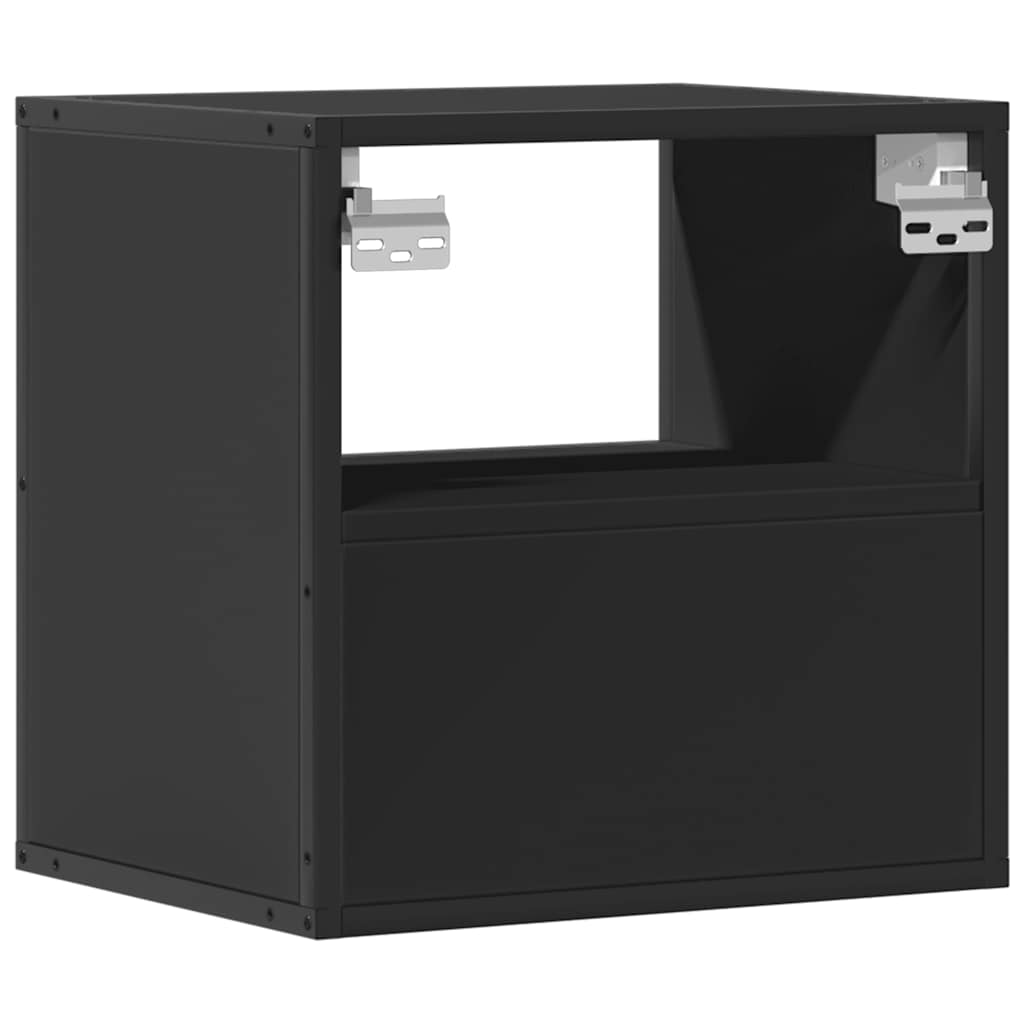 Wall-mounted Bedside Cabinet Black 40x31x39.5 cm