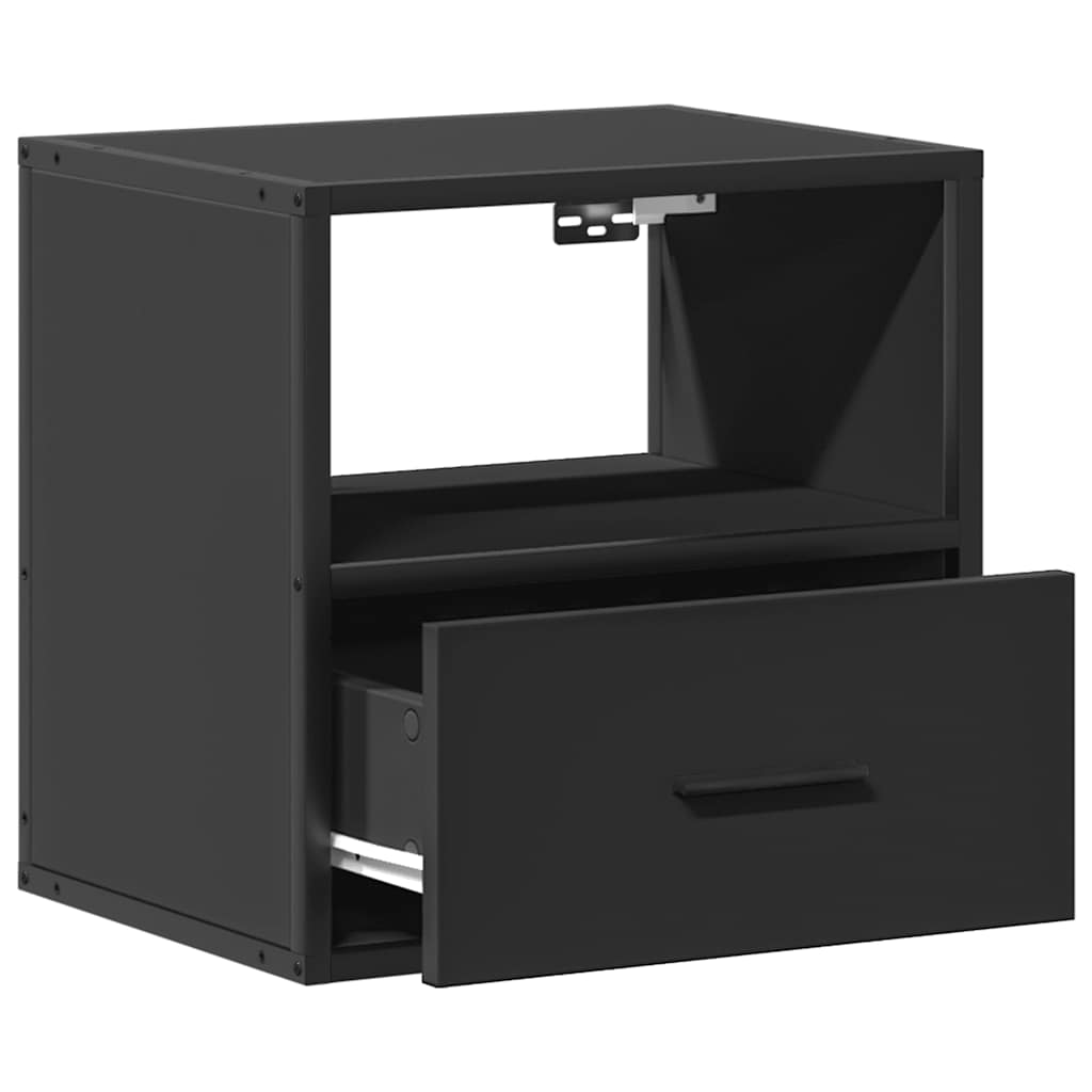 Wall-mounted Bedside Cabinet Black 40x31x39.5 cm