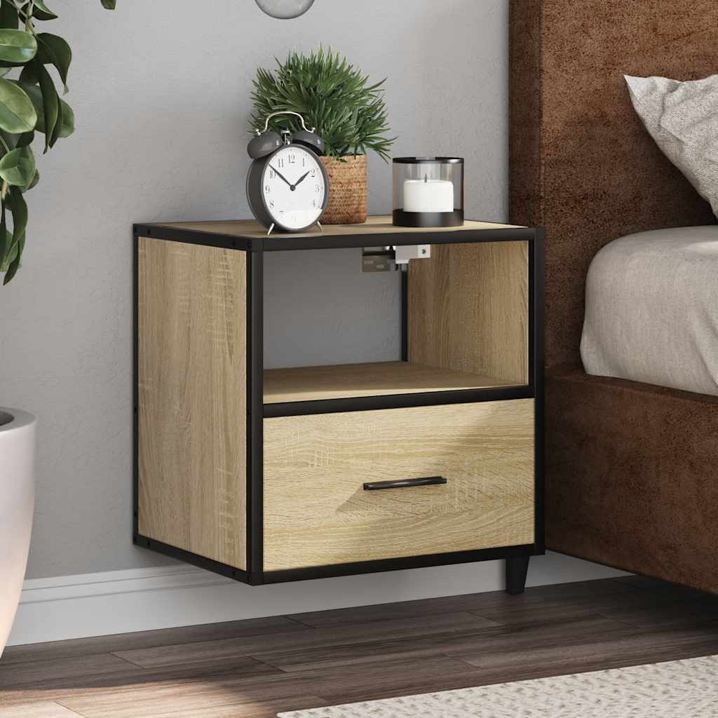 Wall-mounted Bedside Cabinet Sonoma Oak 40x31x39.5 cm