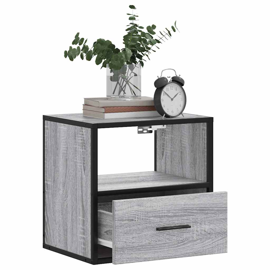Wall-mounted Bedside Cabinets 2 pcs Grey Sonoma 40x31x39.5 cm