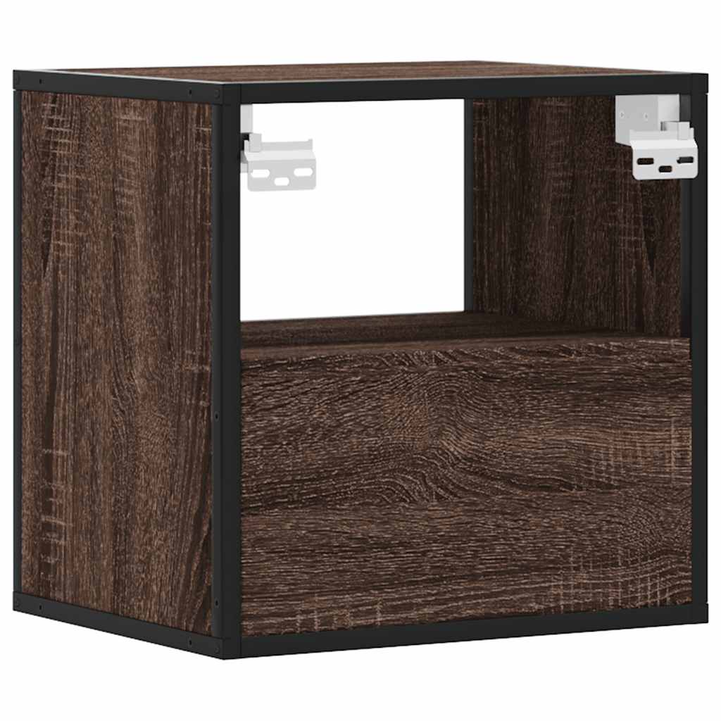 Wall-mounted Bedside Cabinet Brown Oak 40x31x39.5 cm