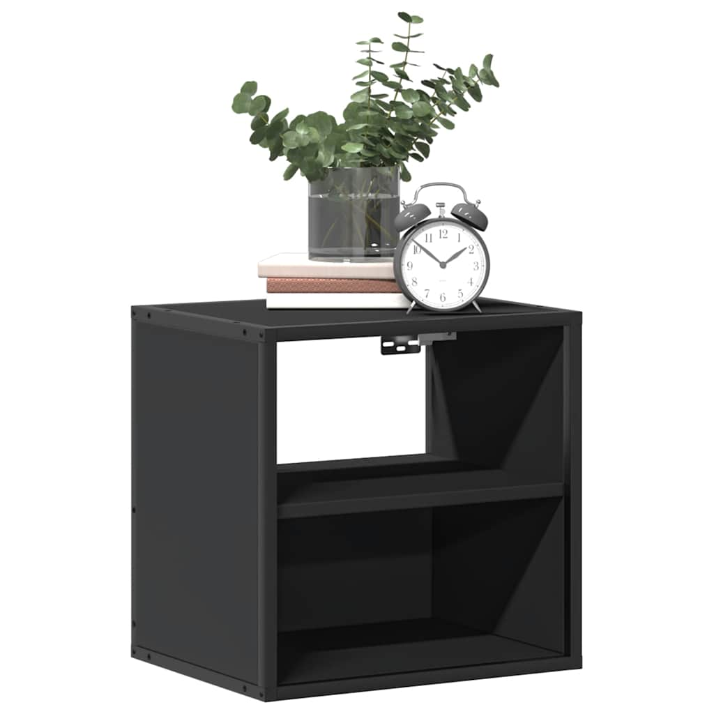 Wall-mounted Bedside Cabinet Black 40x31x39.5 cm