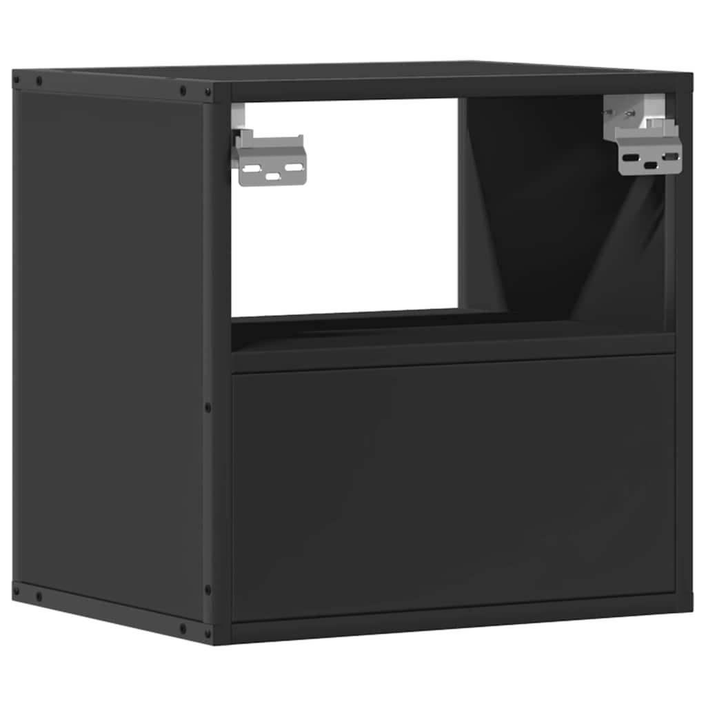 Wall-mounted Bedside Cabinet Black 40x31x39.5 cm