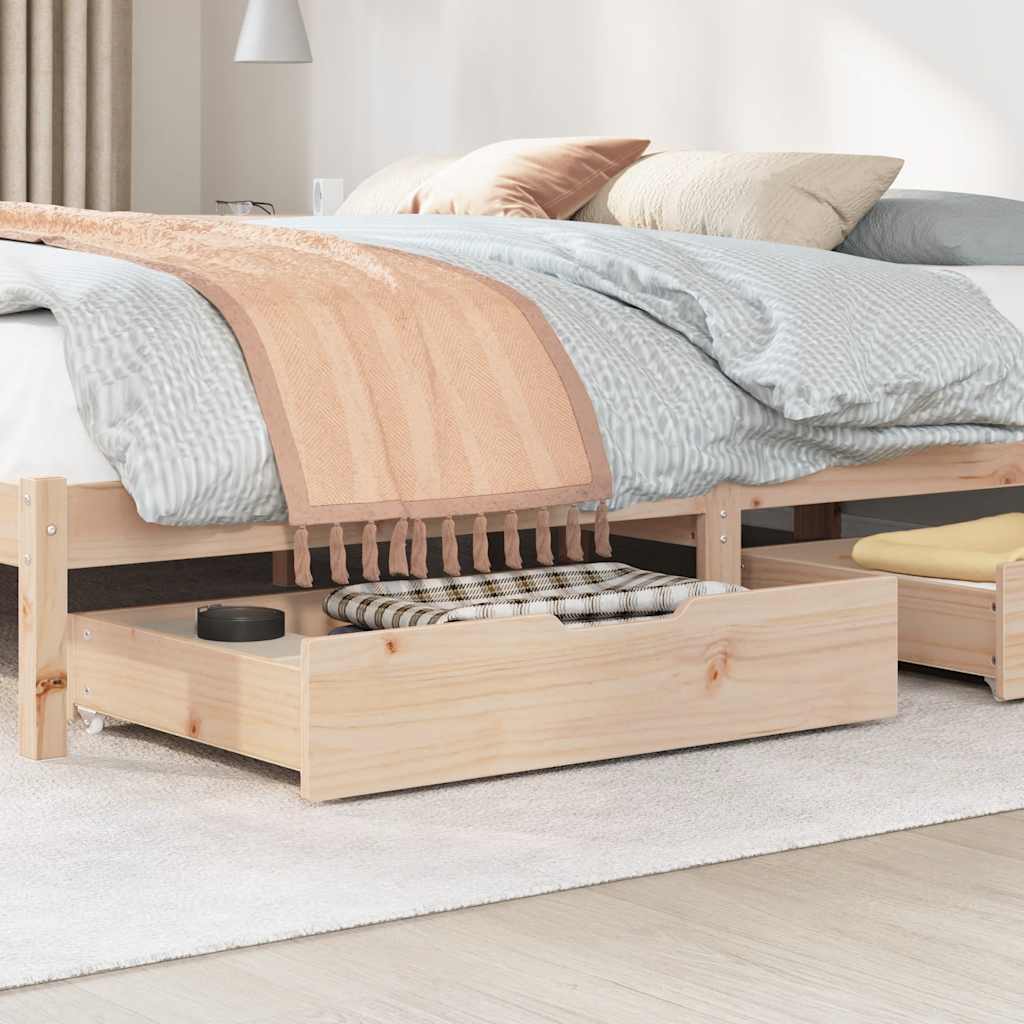 Under-Bed Drawers with Wheels 2 pcs 85x55x17 cm Solid Wood Pine