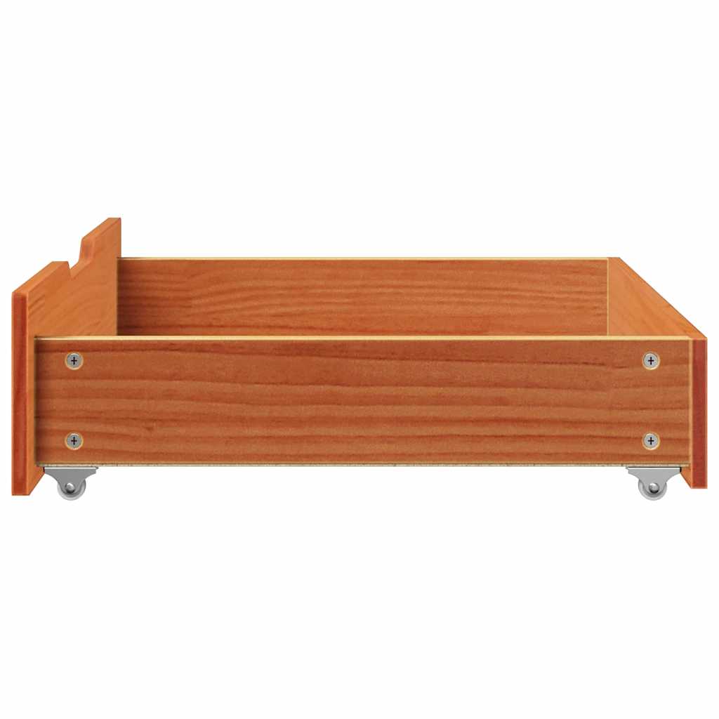 Under-Bed Drawers 2 pcs Wax Brown 65x55x17 cm Solid Wood Pine