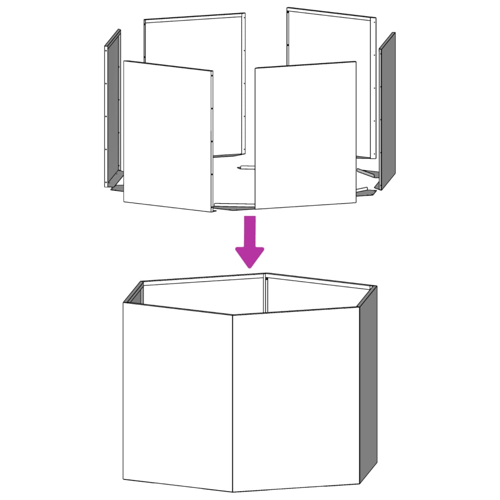 Garden Planter Anthracite Hexagon 69x60x45 cm Steel
