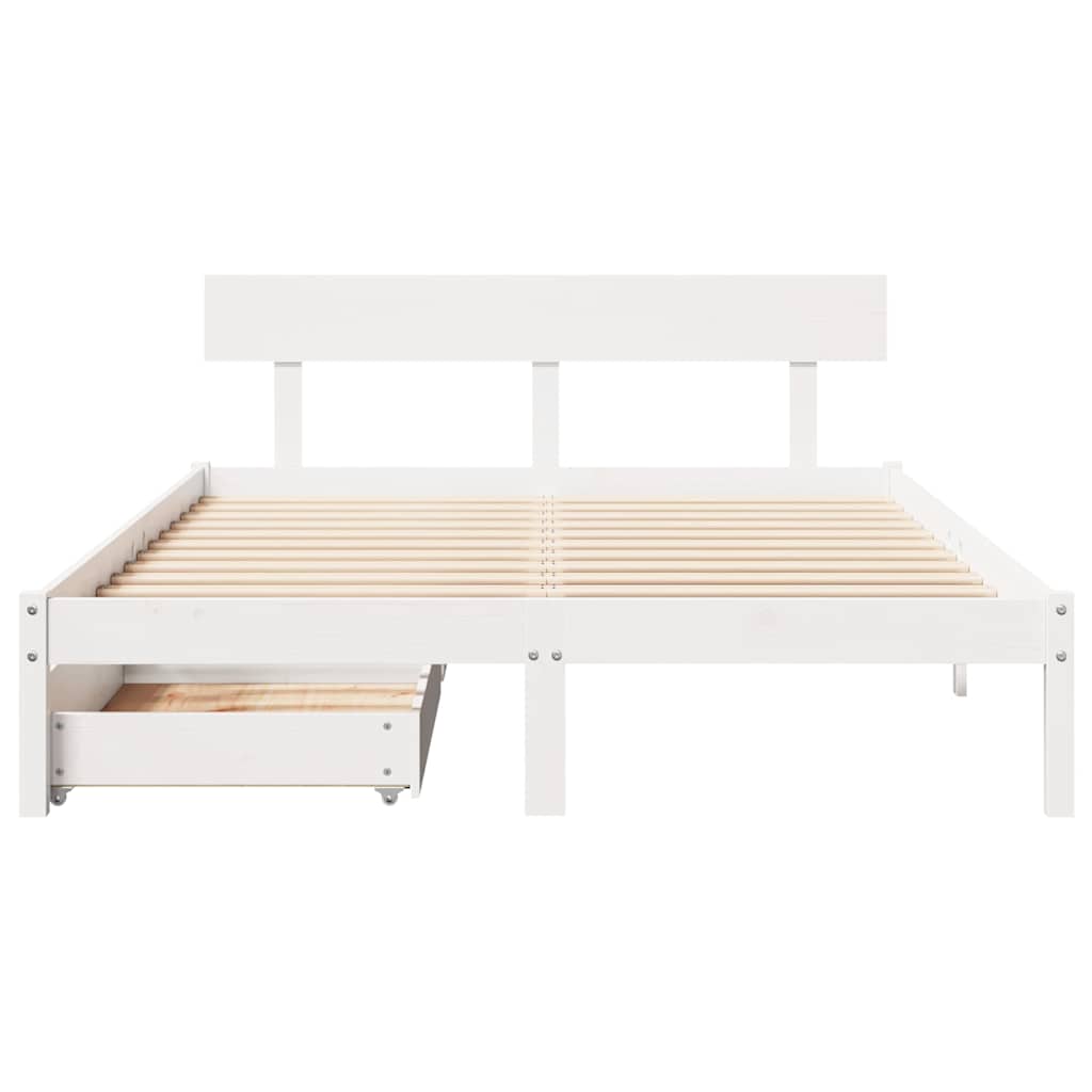 Bed Frame without Mattress White 120x200 cm Solid Wood Pine