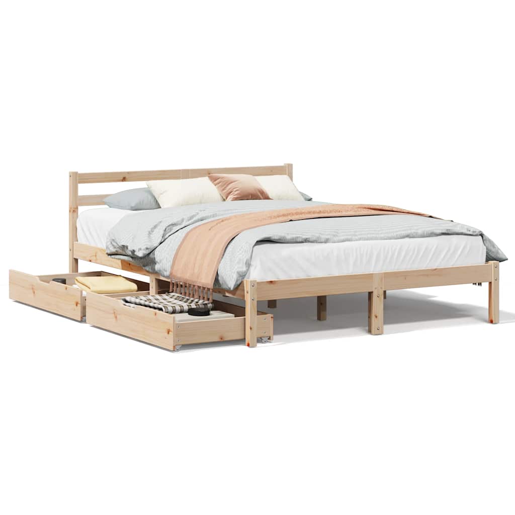 Bed Frame without Mattress 120x200 cm Solid Wood Pine