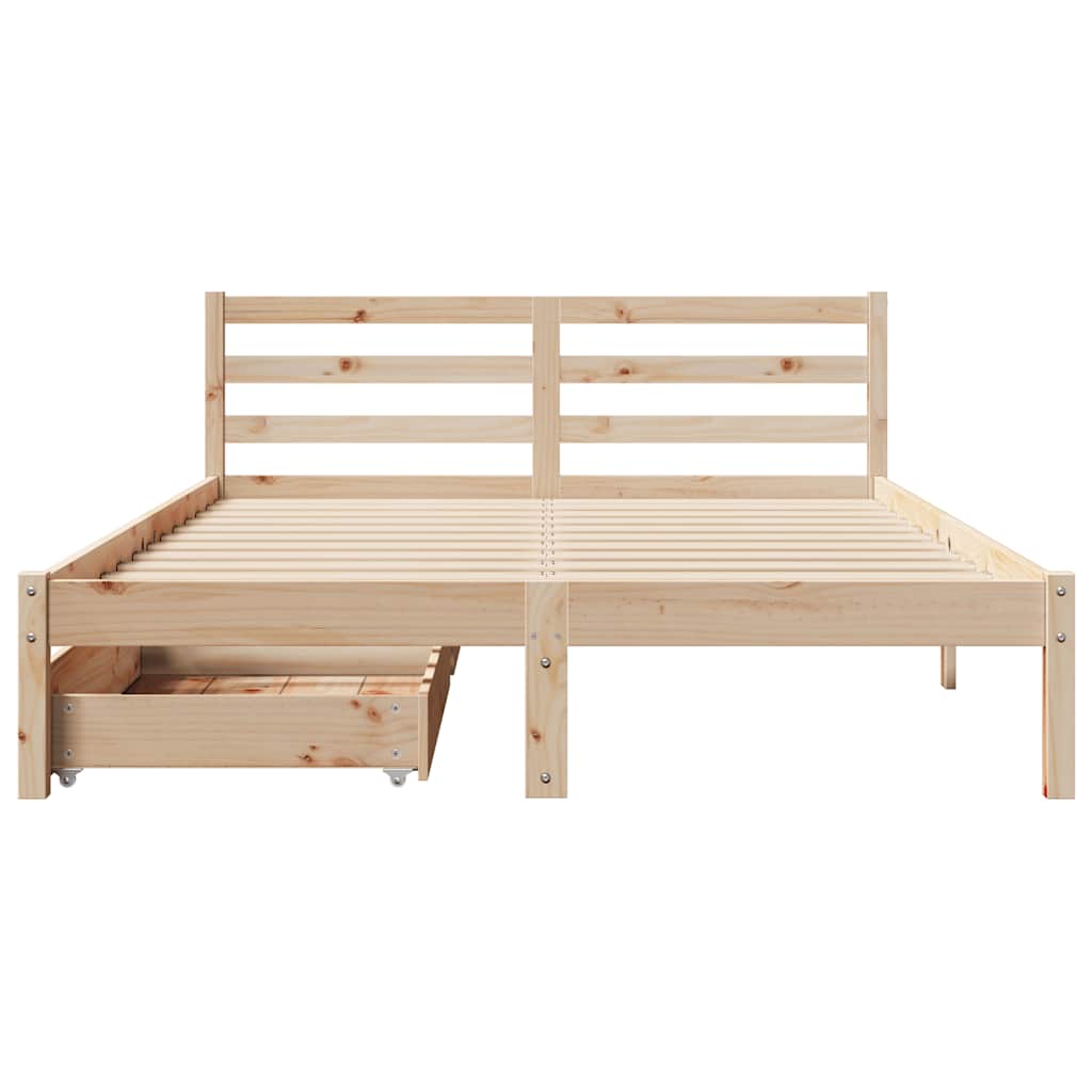 Bed Frame without Mattress 140x200 cm Solid Wood Pine