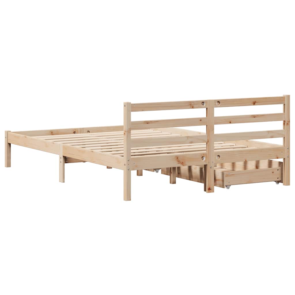 Bed Frame without Mattress 140x200 cm Solid Wood Pine