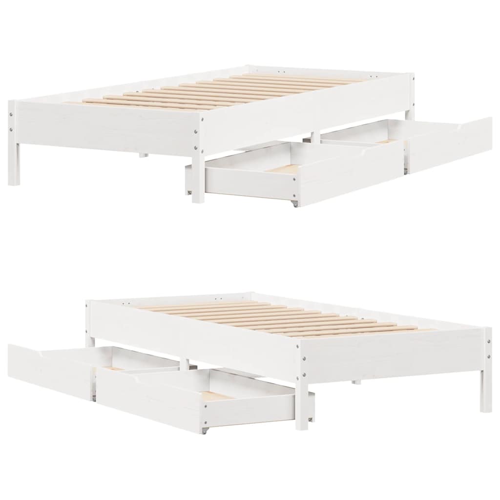 Bed Frame without Mattress White 90x190 cm Single Solid Wood Pine