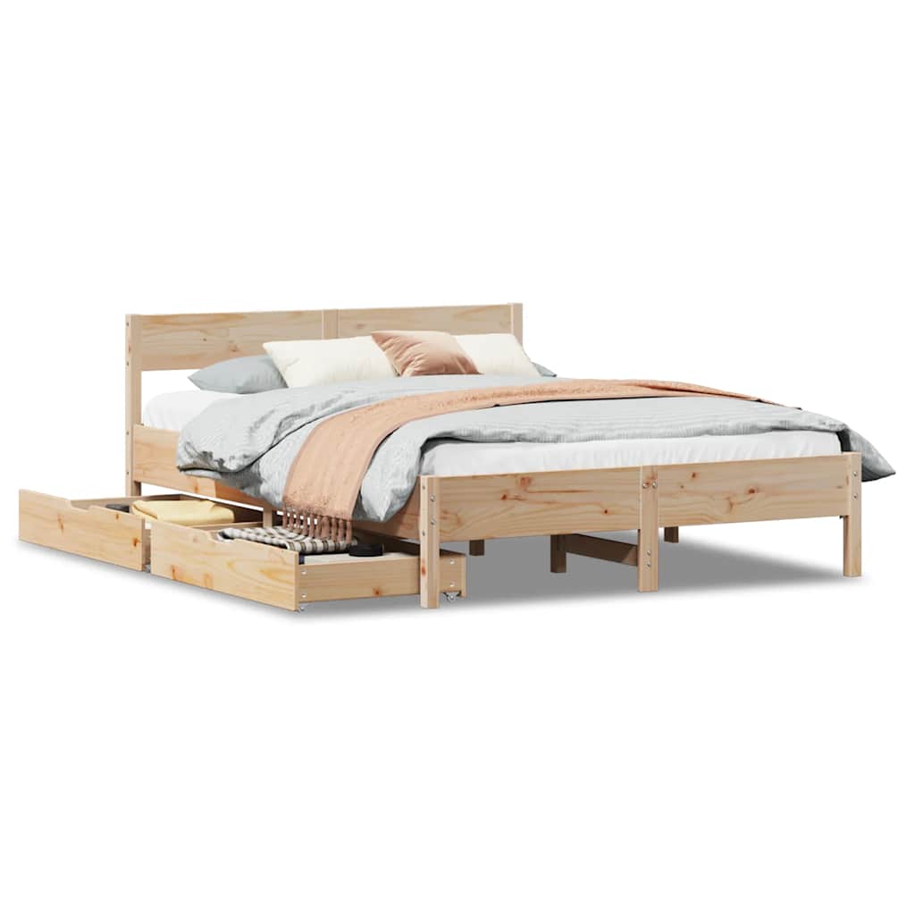 Bed Frame without Mattress 120x200 cm Solid Wood Pine