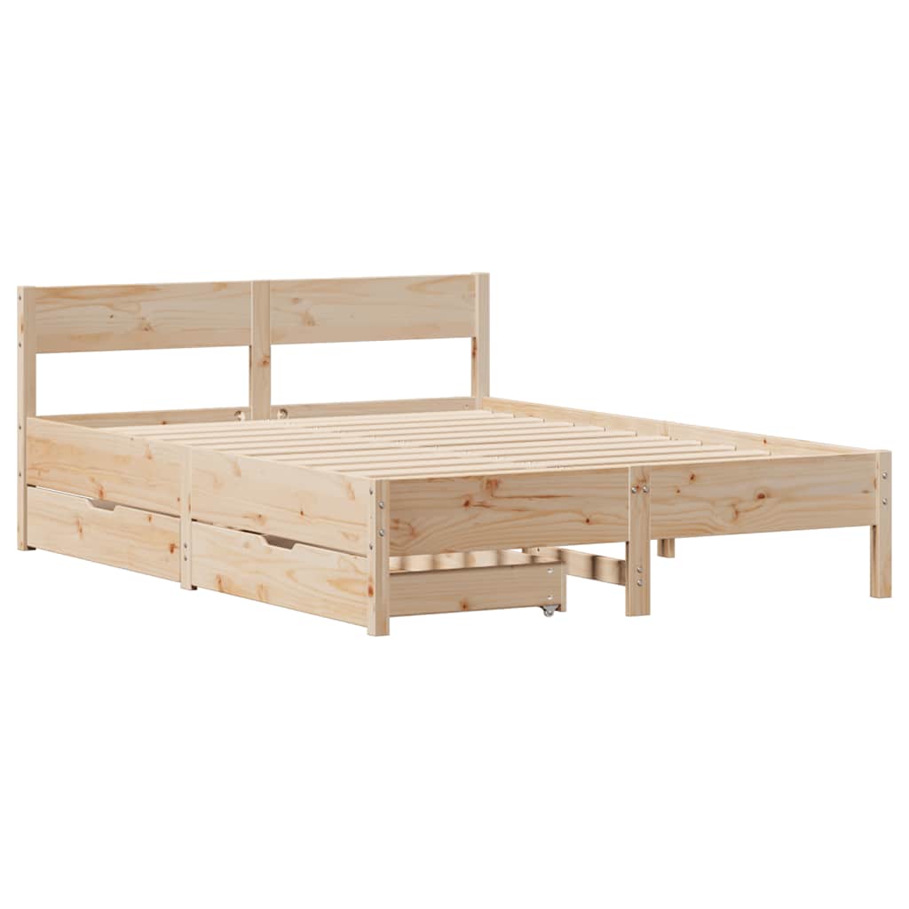 Bed Frame without Mattress 120x200 cm Solid Wood Pine