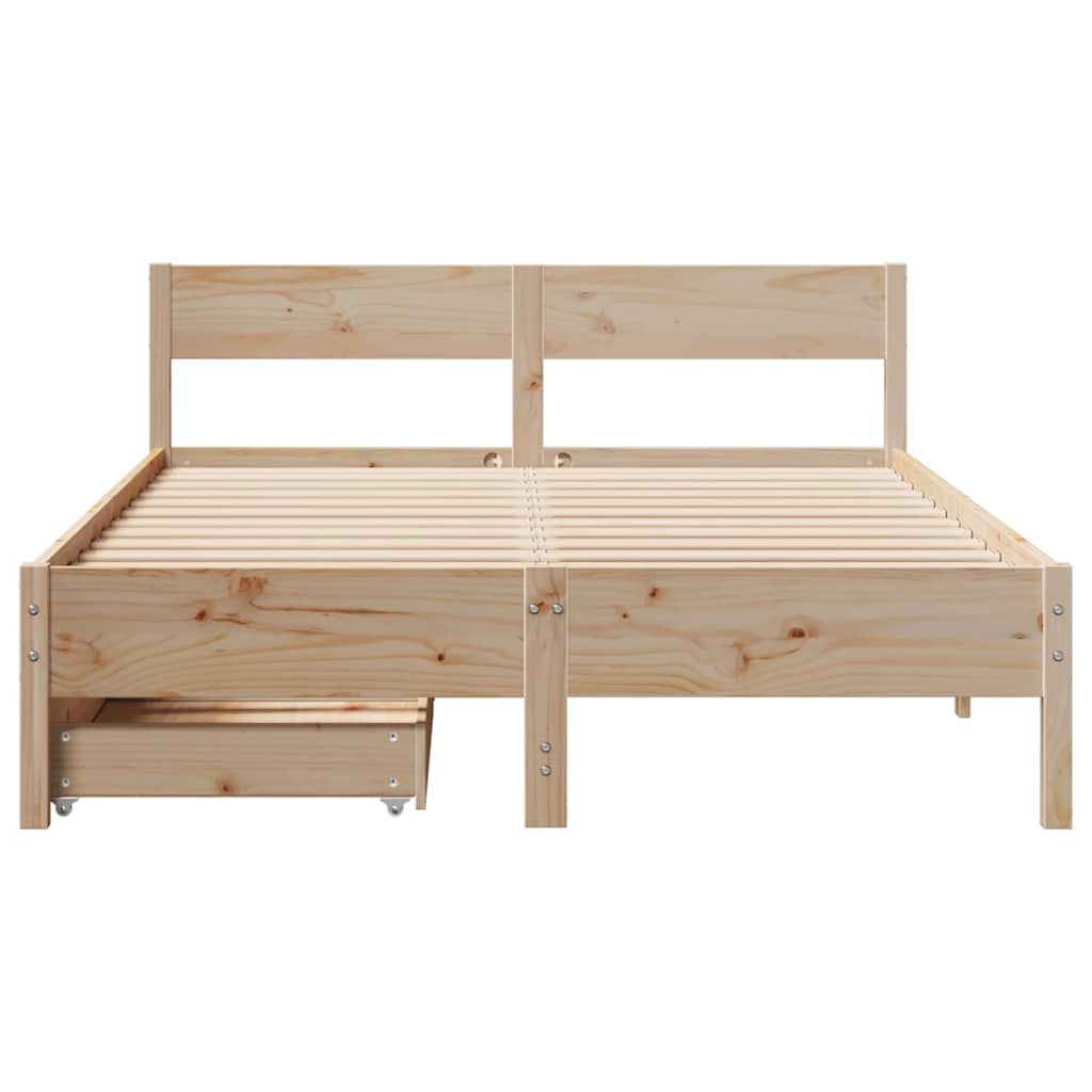 Bed Frame without Mattress 120x200 cm Solid Wood Pine