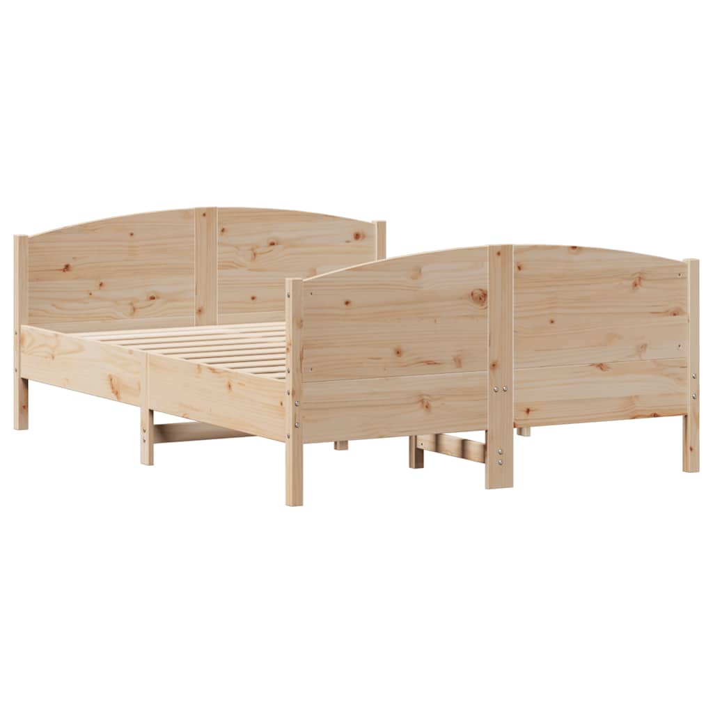 Bed Frame without Mattress 140x190 cm Solid Wood Pine