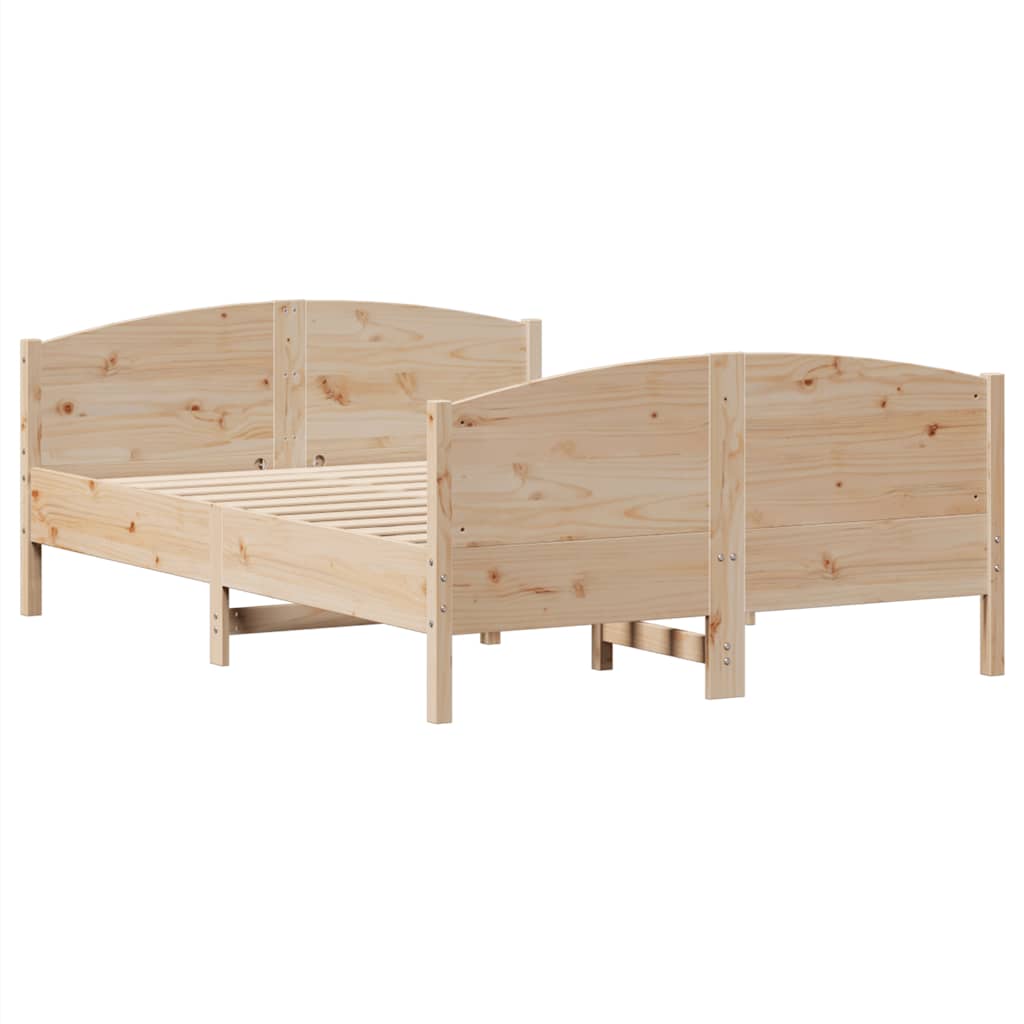 Bed Frame without Mattress 140x190 cm Solid Wood Pine