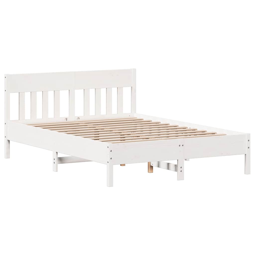 Bed Frame without Mattress White 120x200 cm Solid Wood Pine