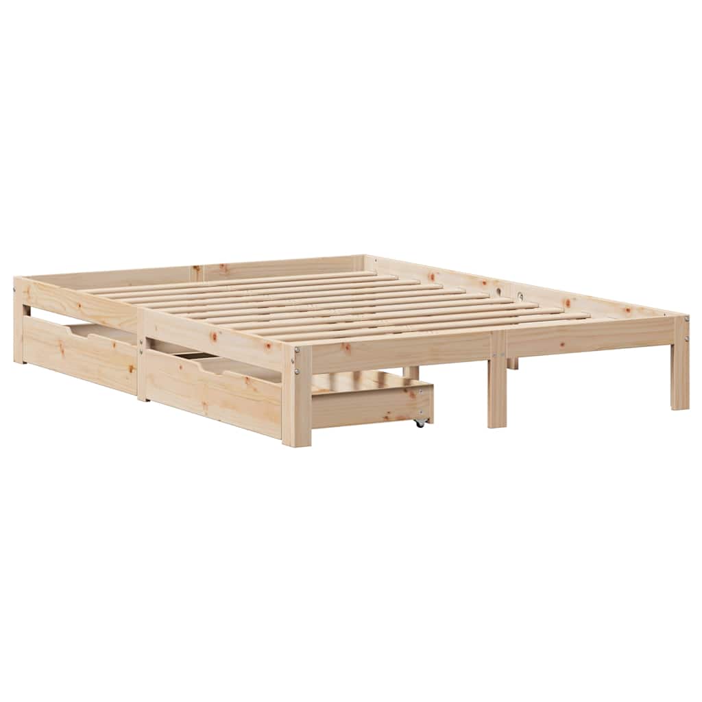 Bed Frame with Drawers without Mattress 140x200 cm