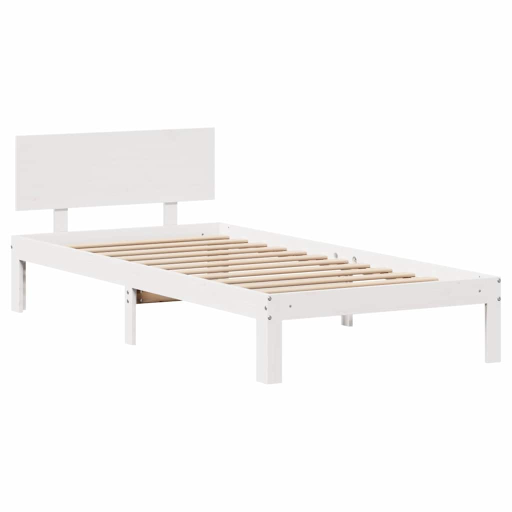 Bed Frame with Drawers without Mattress White 90x190 cm Single