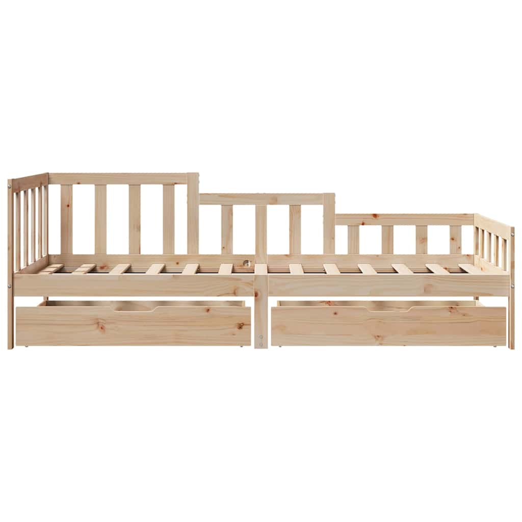 Daybed with Drawers without Mattress 90x200 cm Solid Wood