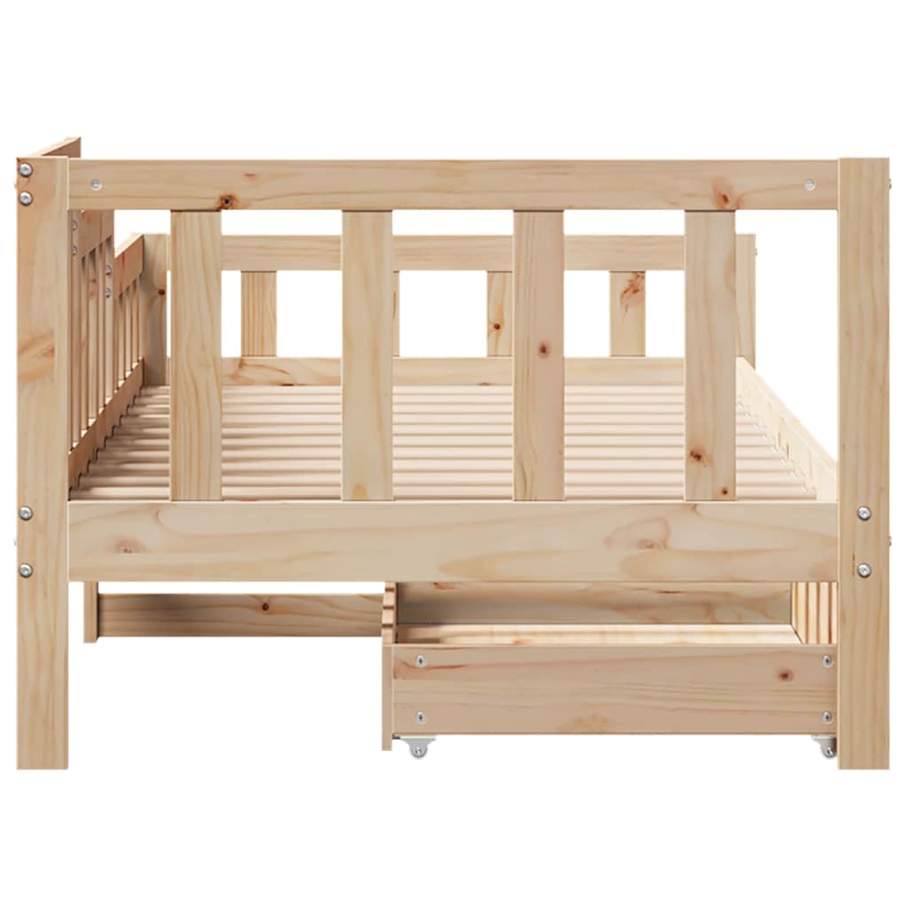 Daybed with Drawers without Mattress 90x200 cm Solid Wood