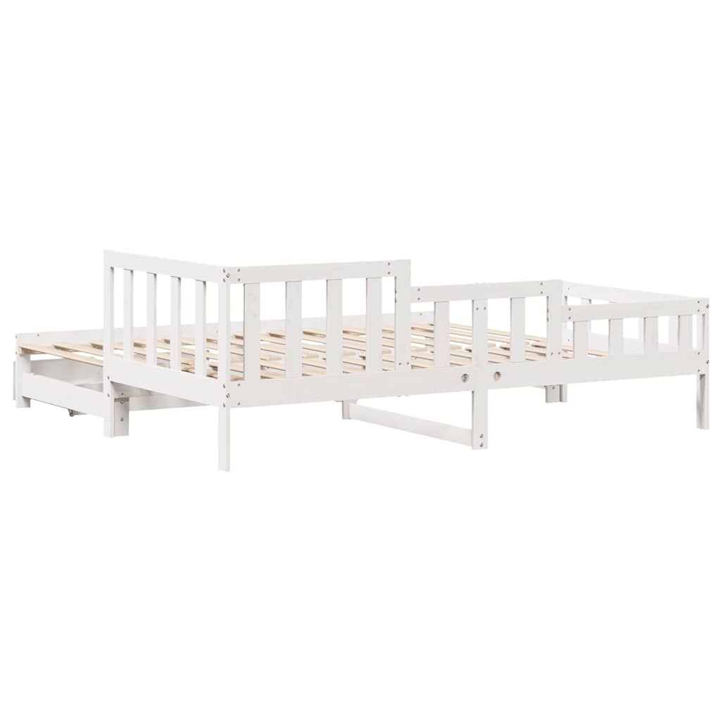 Daybed with Trundle and Drawers without Mattress White 80x200 cm